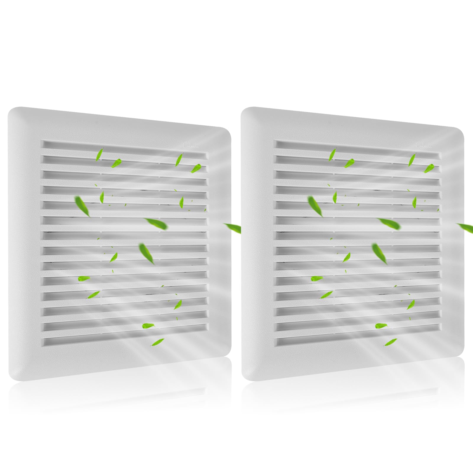 Calvana Paquete de 2 cubiertas para ventilador de baño C350GN con resortes, rejilla de repuesto para ventilador de escape de 8-3/4 x 9-1/8 pulgadas, compatible con Broan-NuTone, compatible con los