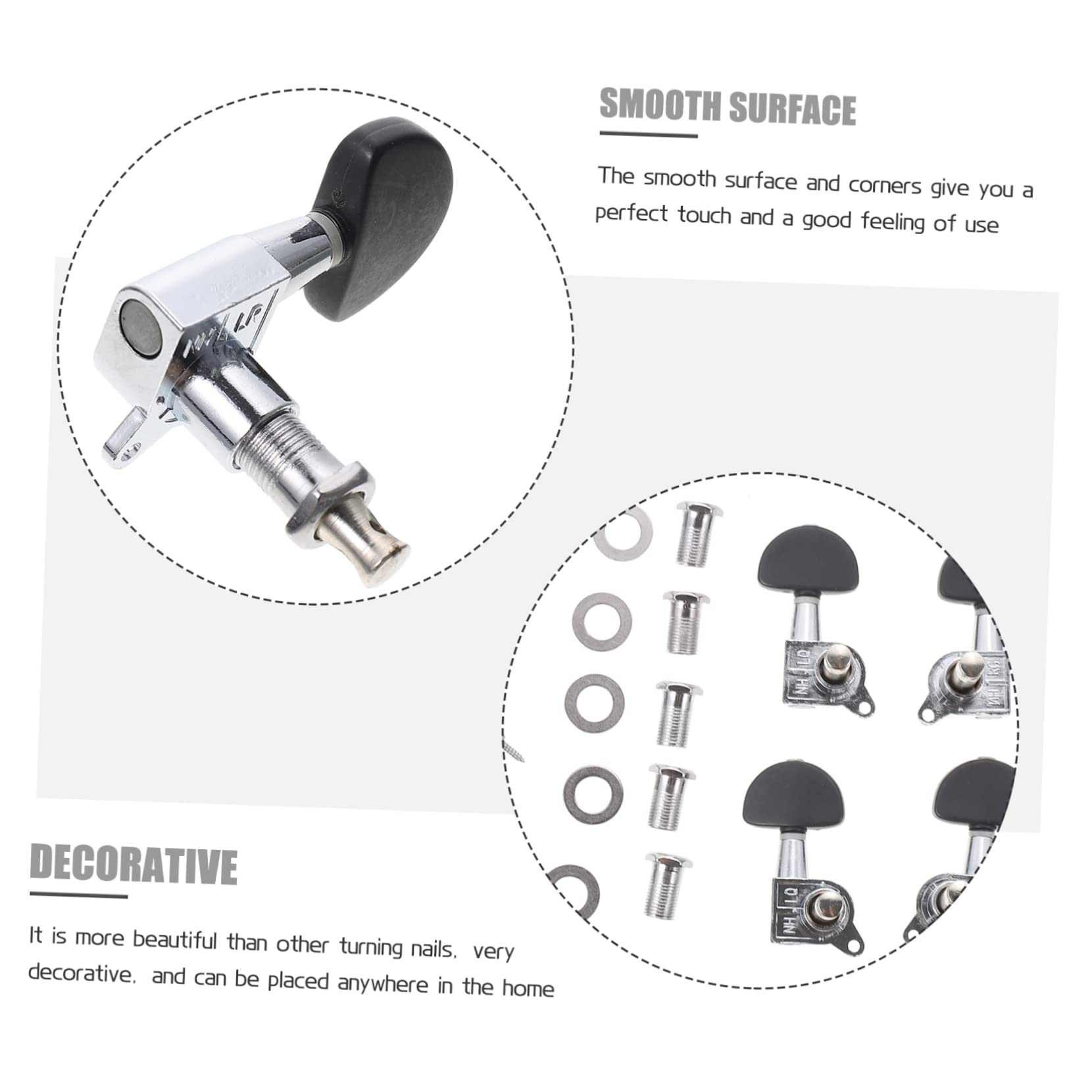 Kisangel 1 Set Durable Guitar Tuning Peg Practical Metal Knobs for Folk and Other Guitars Fit Accessory Elegant Design for Enhanced Performance