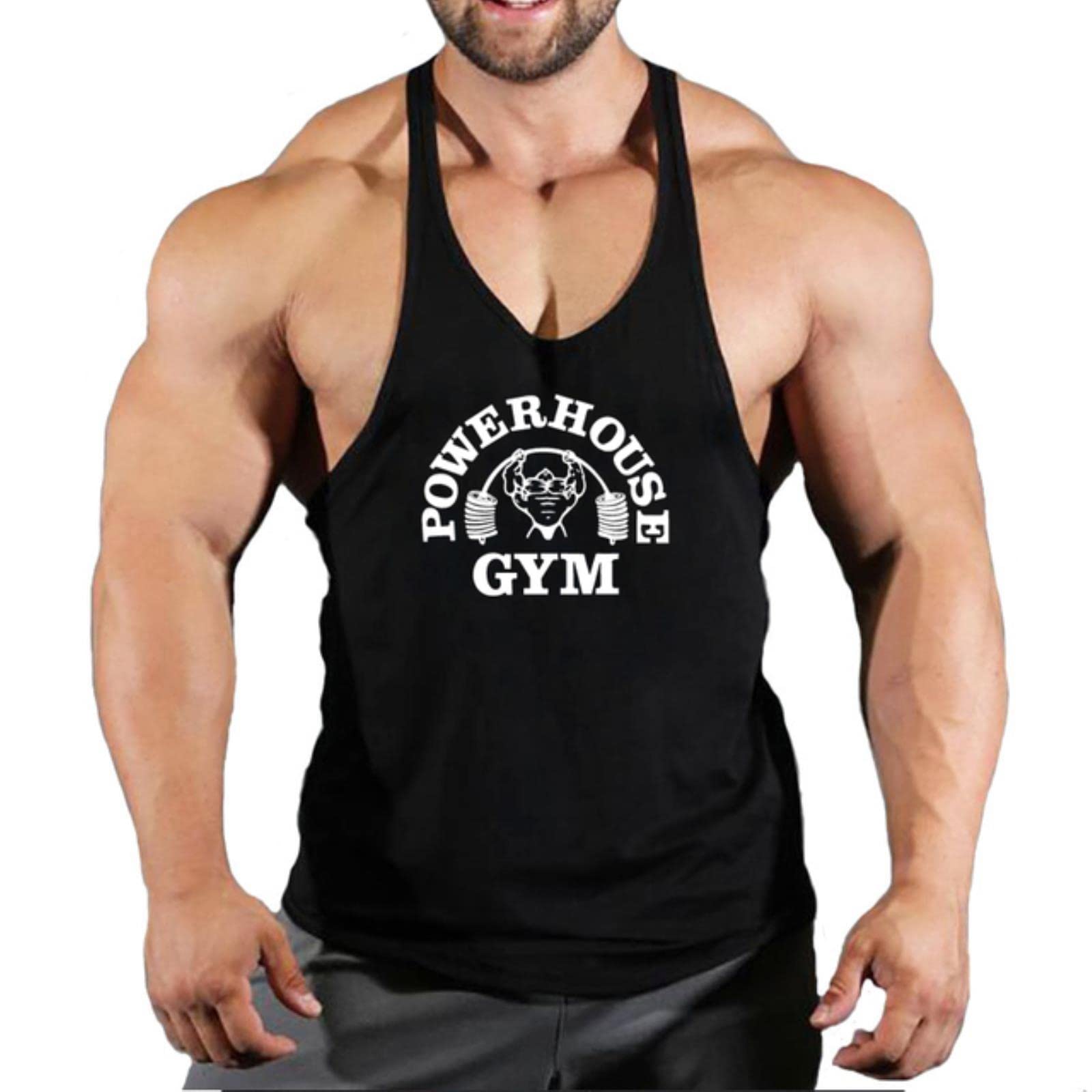 EDKAY Workout Tanktop Cotton Gym Running Vest Bodybuilding Undershirt Men Stringer Fitness Sleeveless Tops
