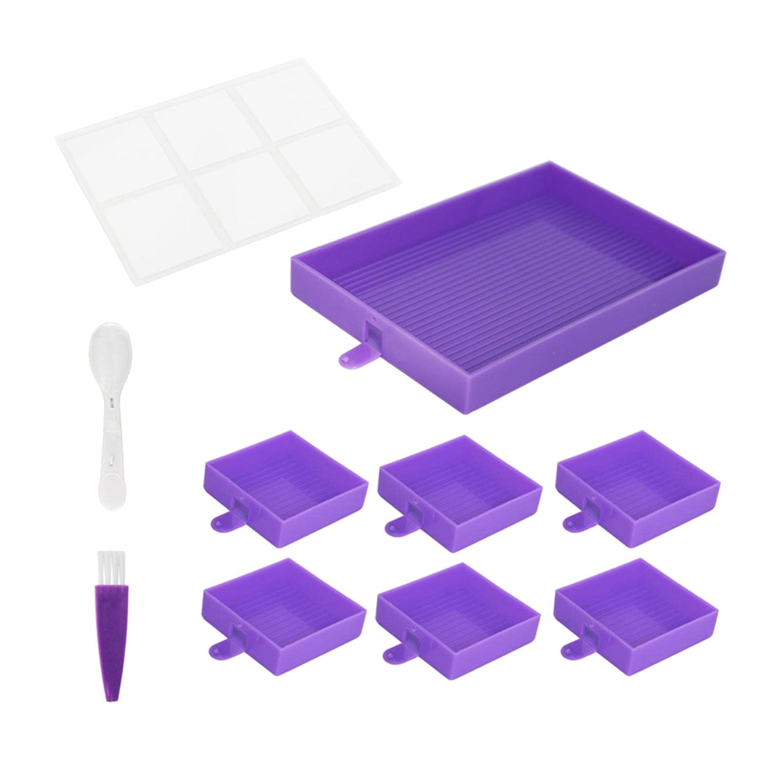 Club Bollywood®Diamond Paintings Tray Kits Container Diamond Paintings Brush DIY Art Crafts Violet| Needlecrafts & Yarn | Embroidery & Cross Stitch |1 Set Diamond Paintings Tools-image-24