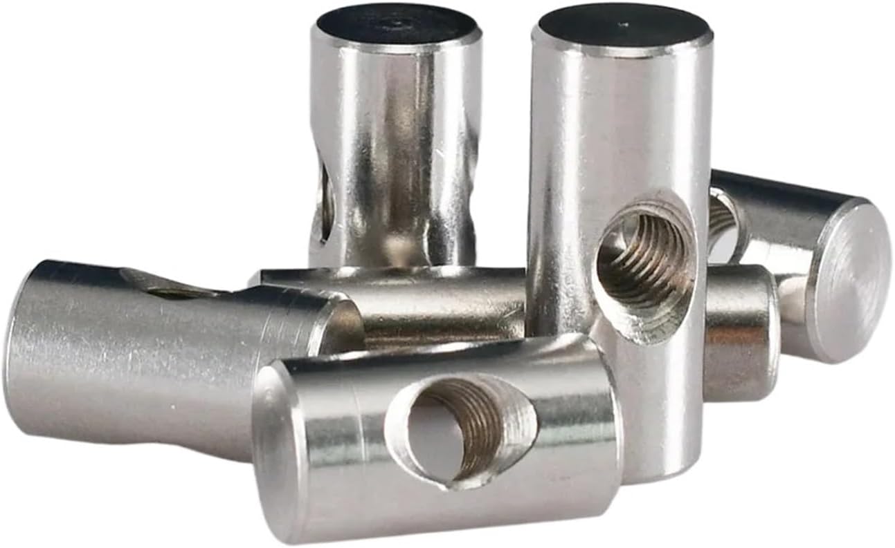 Cross Hole Barrel Nut M4 M5 M6 304 Stainless Steel Bolts Cylindrical Pin Dowel Wood Furniture Embedded Locking Long Nut (Size : M5x30 (5Pcs))
