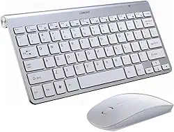 Kit Teclado + Mouse Sem Fio 2.4GHz Compacto Conexão Wireless Teclado com Switch Óptico e Mouse até 3200 DPI - Design Ergonômico Perfil Fino e Multimídia – Ideal para Trabalho Estudo LUMORIX LAR