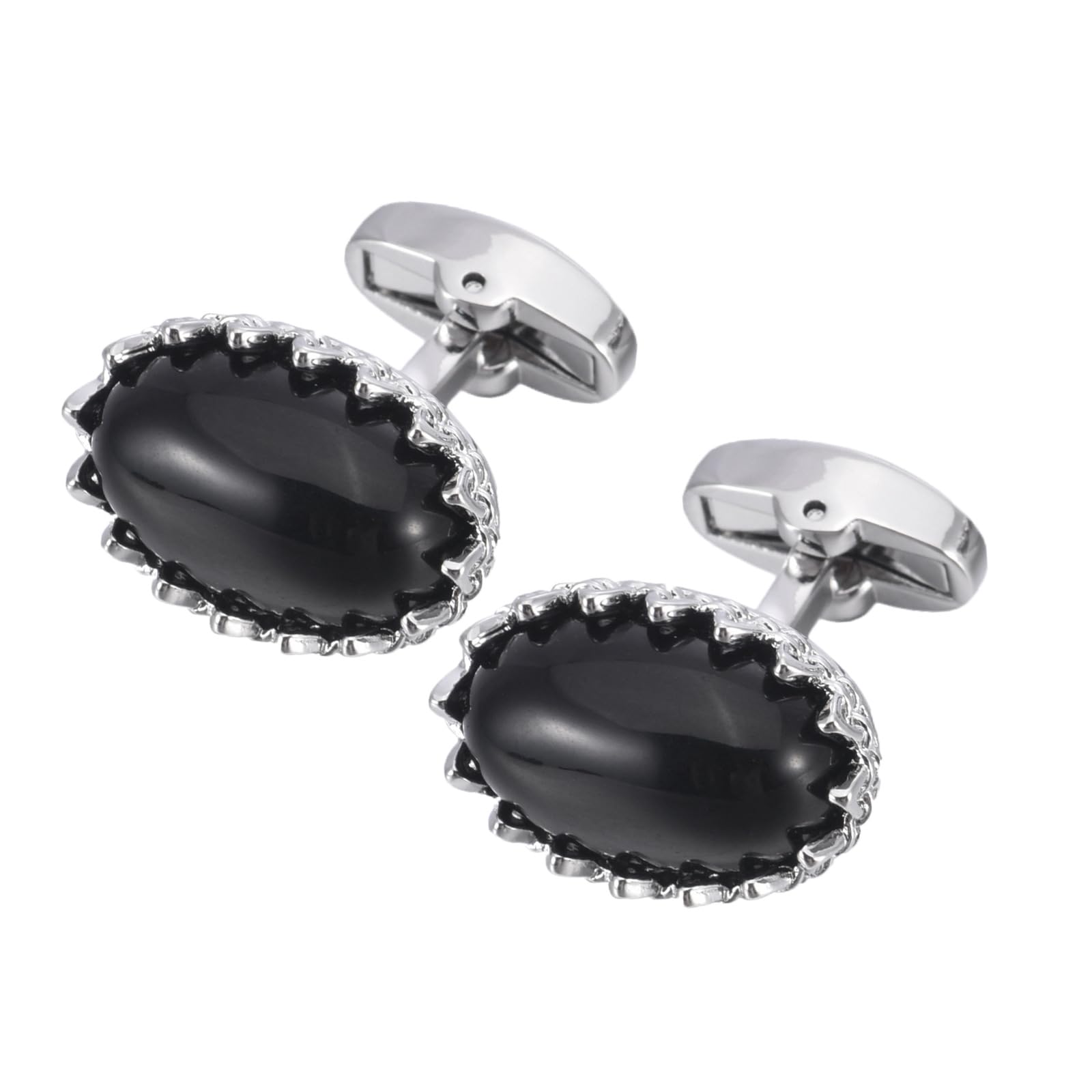 Oval agate French cufflinks men's sleeve studs suit shirt sleeve studs (A, 15 * 22MM)