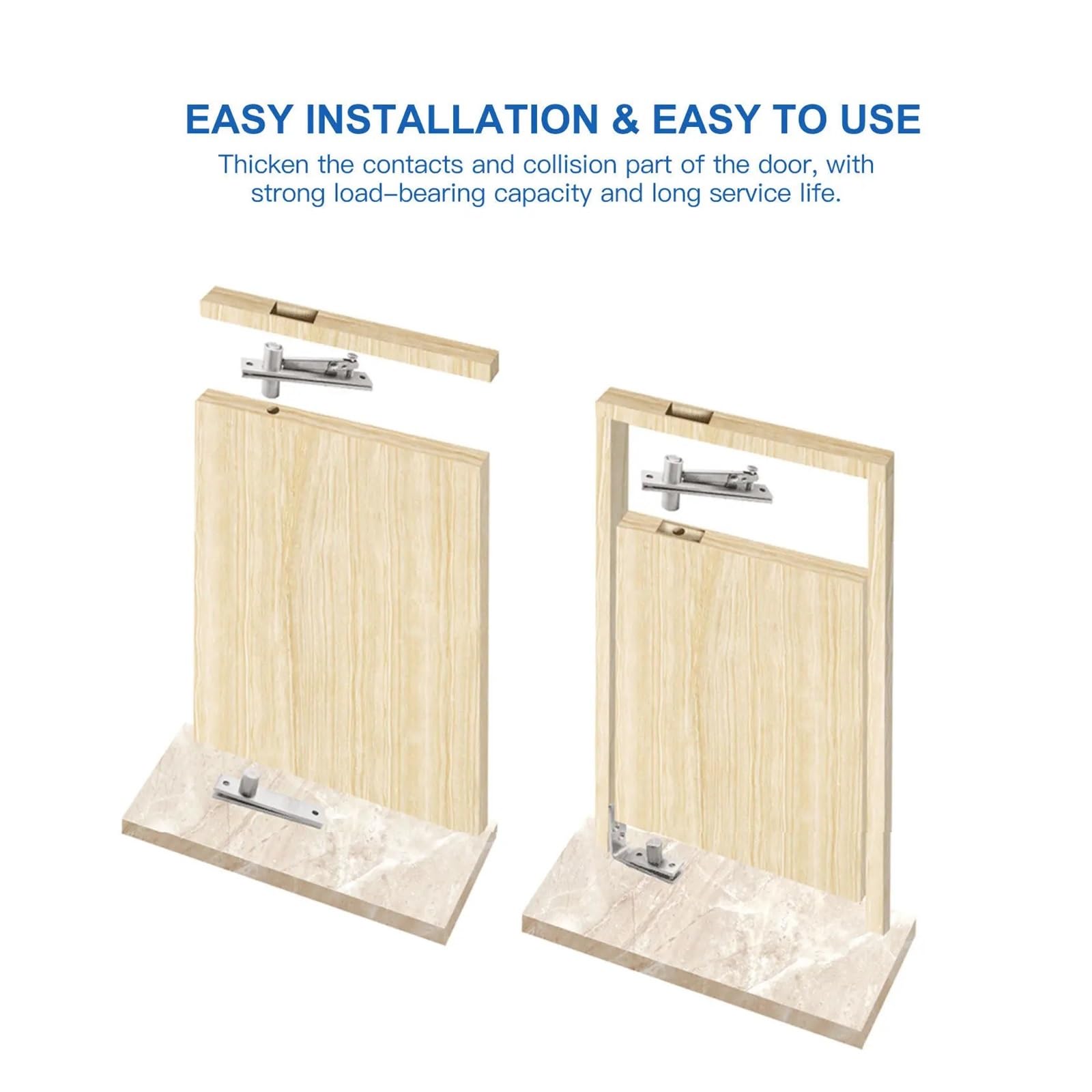 Bisagra de puerta reversible con cierre automático Bisagra De Puerta Pivotante Acero Inoxidable Cepillada Oculta