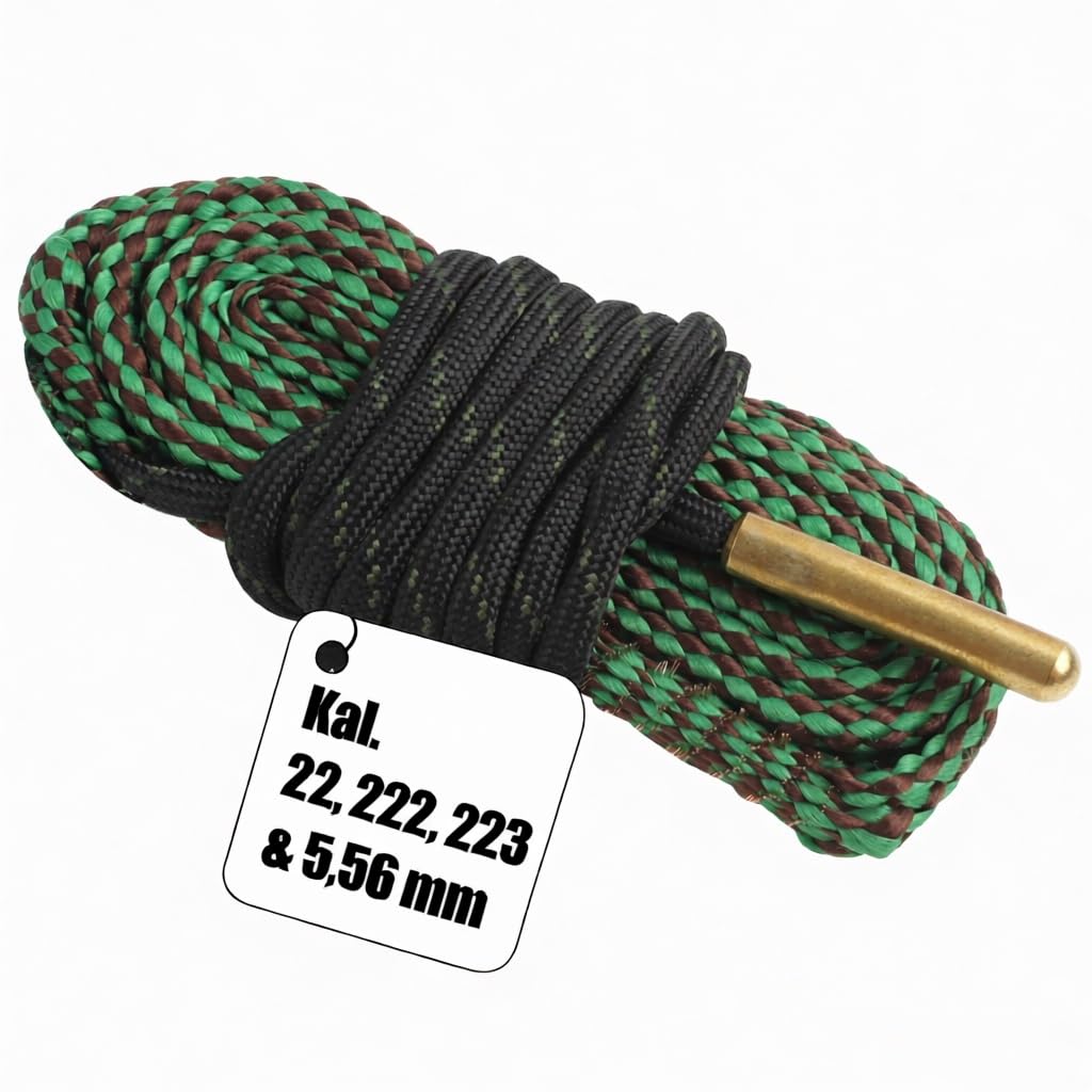 Hilo limpiador de cañones para rifles calibre .22, .223 y 5.56 mm – Kit de limpieza eficaz para pistolas, rifles y escopetas – Solución de limpieza reutilizable y portátil