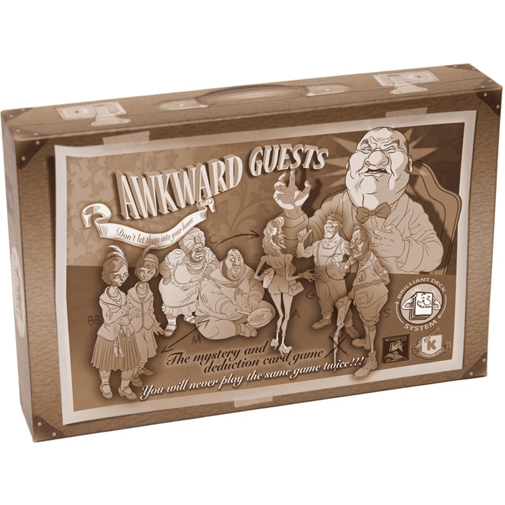 Megacorpin Games | Awkward Guests: The Walton Case | Murder Mystery Card Game | Ages 12+ | 1-8 Players | 45-75+ Minutes Playing Time