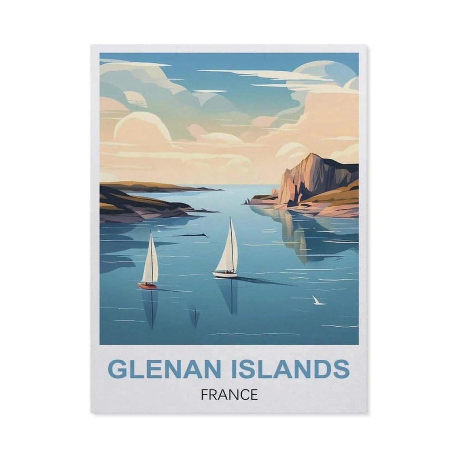 Vintage Art Metal Signs Funny Sign，Glenan Islands France(30x40cm）