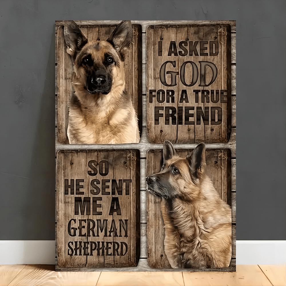 peiyeety Vintagean Shepherd Friend Sohe Sent Me Aan Shepherd Aluminium Metal Tin Sign Tin Poster Wall Are Decor New 8"x12"