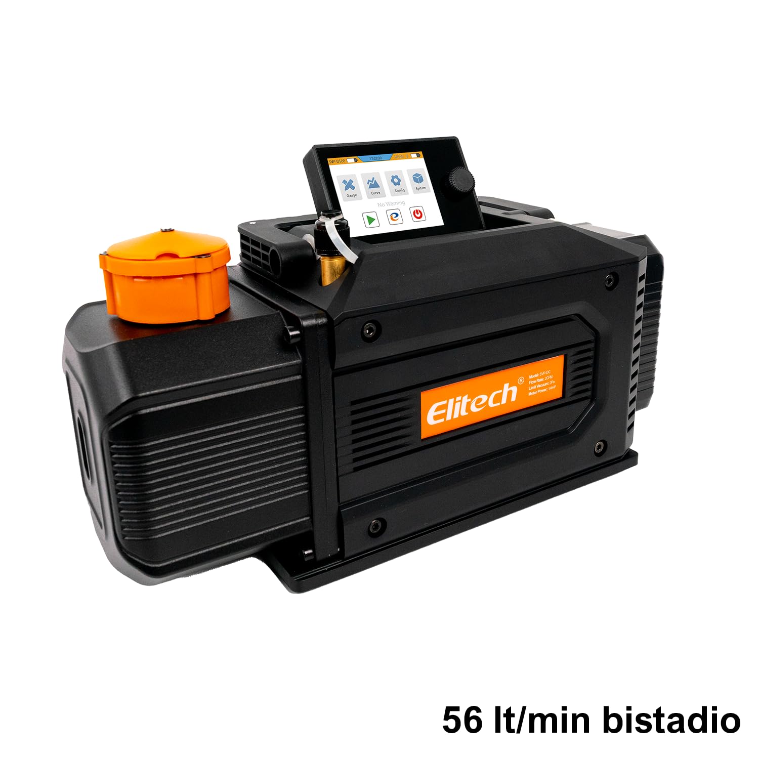 Elitech SVP-DC Vakuumpumpe Smart Bistadium 56 l/min mit digitalem Display Bluetooth Stand-alone, kabellose Vakuumpumpe tragbar, bürstenloser Motor, 180 W, 1/4 PS