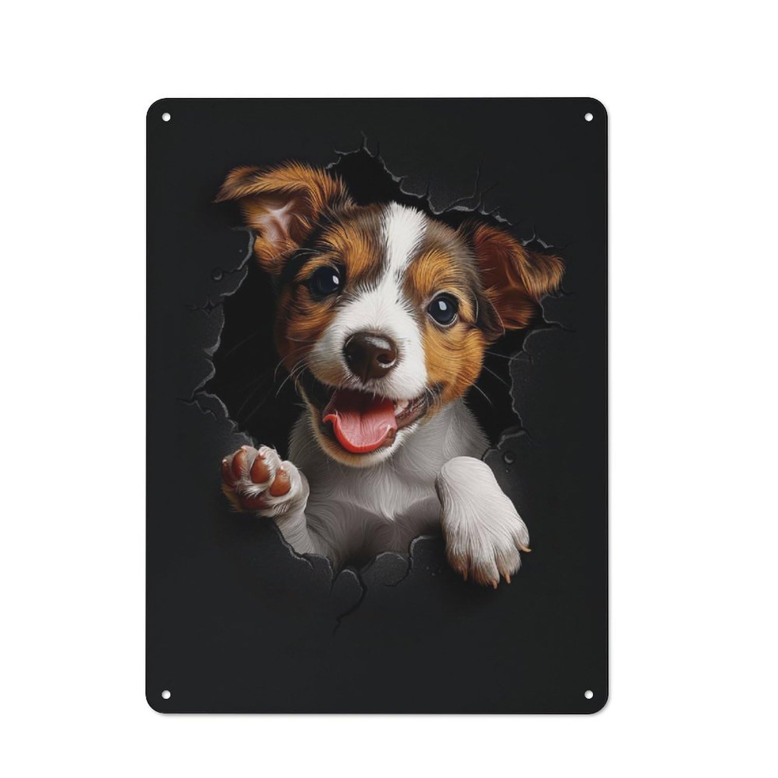 Junmoney Jack Russell Printed Metal Sign 40X30cm For Studio Or Craft Room, For Creative-Space Collectors