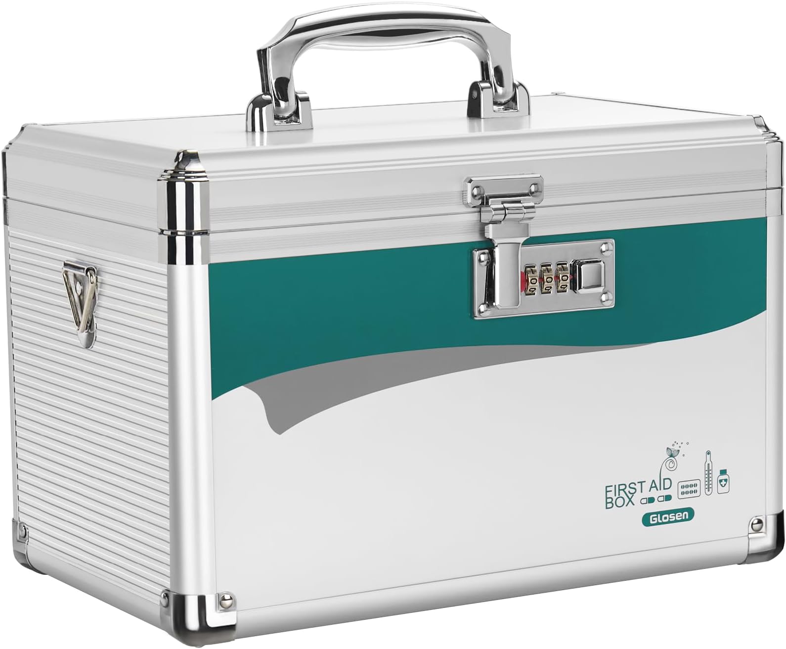 Glosen Medicine Lock Box with Combination Lock,Medication Lock box 【Medium 12 x 7.68 x 7.87 Inch】 Safe Lock Box,Medical Box Organizer