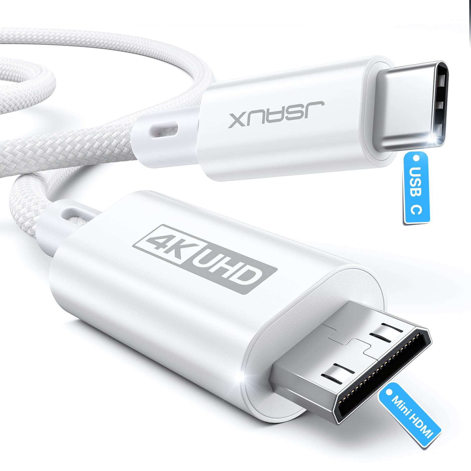 Cavo Da USB C A Mini HDMI 4K, Lunghezza 0,9 M, Supporta 4K@30Hz E 2K@60Hz, Per Steam Deck, ROG Ally, MacBook - 3