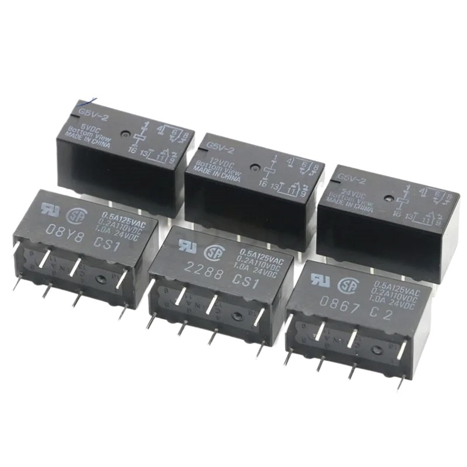 Relés de señal G5V-2 para evitar interferencias en audio 12VDC 3