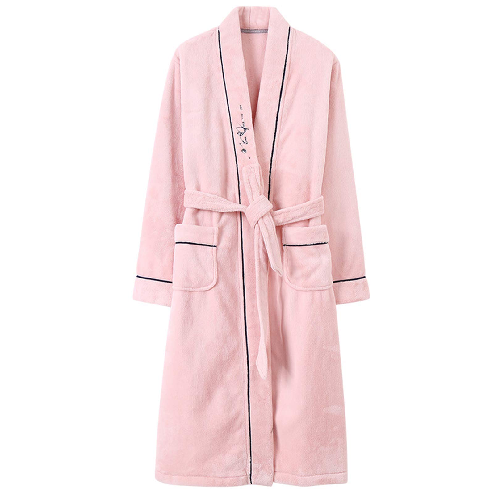 Peignoir de pyjama thermique femme en velours corail ample au-dessus du genou