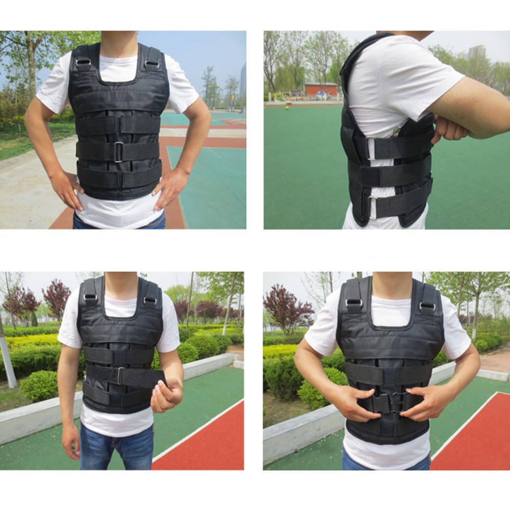 Giubbotto Zavorrato 30kg, Gilet Fitness con Ferro Rimovibili, Regolabile con Cinta in Nylon per Allenamento Cardio e Perdita di Peso
