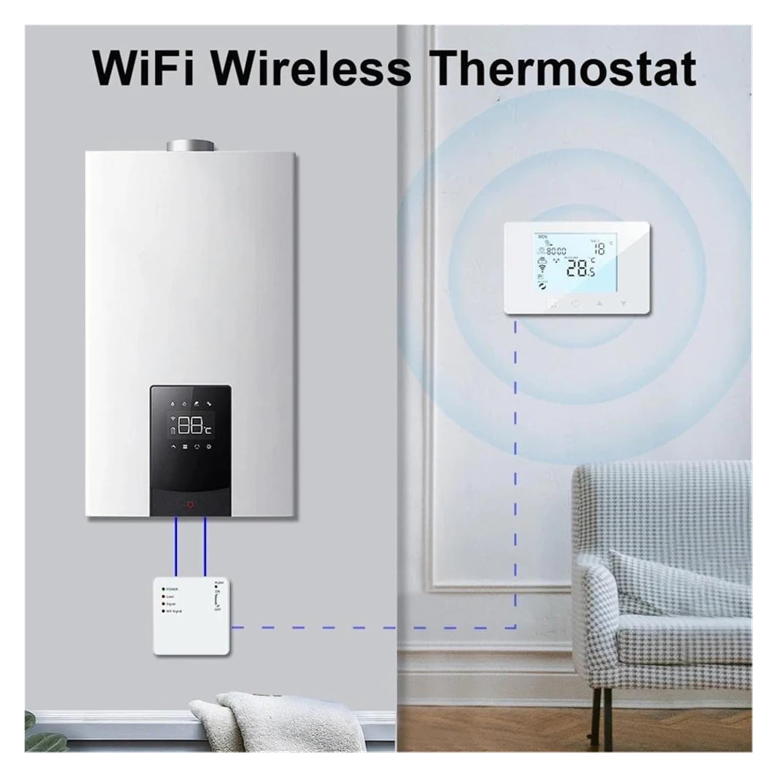 Regulator Temperatury, Inteligentny termostat Wiszący podłogowy kocioł gazowy Elektryczny regulator temperatury ogrzewania wodnego