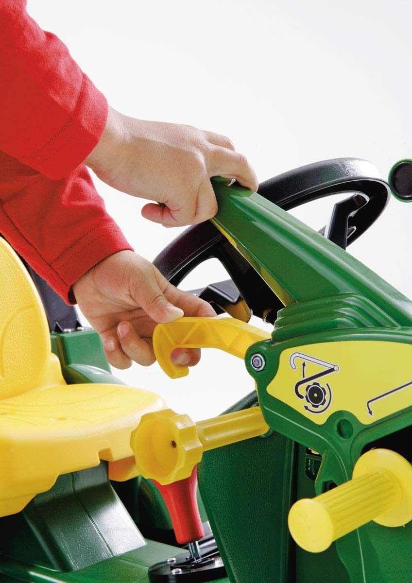 Rolly Toys 710379 - Trattore a pedale John Deere 7930, 3-8 anni con caricamento frontale, trasportatore