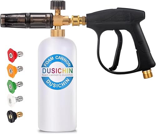 DUSICHIN DUS-018 espuma cañón lanza lavadora a presión boquilla punta pistola rociadora 3000 PSI Jet Wash Detalle del coche
