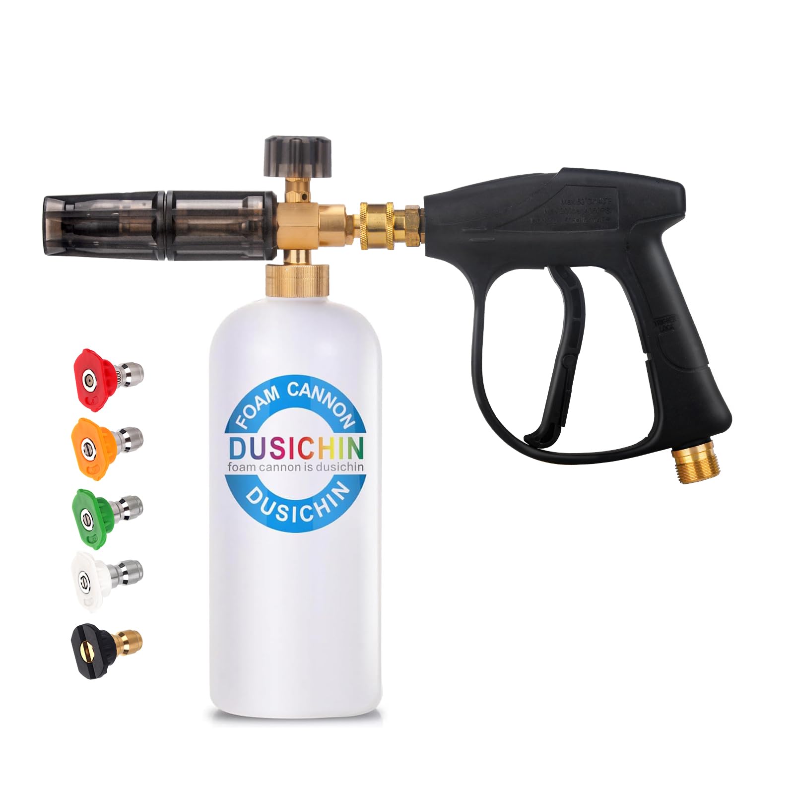 DUSICHIN DUS-018 Foam Cannon Lance Pressure Washer Nozzle Tip Spray Gun 3000 PSI Jet Wash Car Detailing