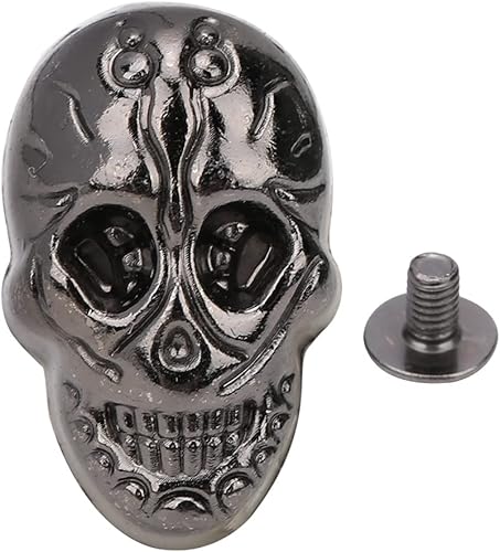 TOPINCN 20PCS DIY Punk Studded Rivet Gothic Ornaments Durable Zinc Alloy for Bags Bracelets Clothes Shoes Ghost Head Rivet Punk Sticky Rivet