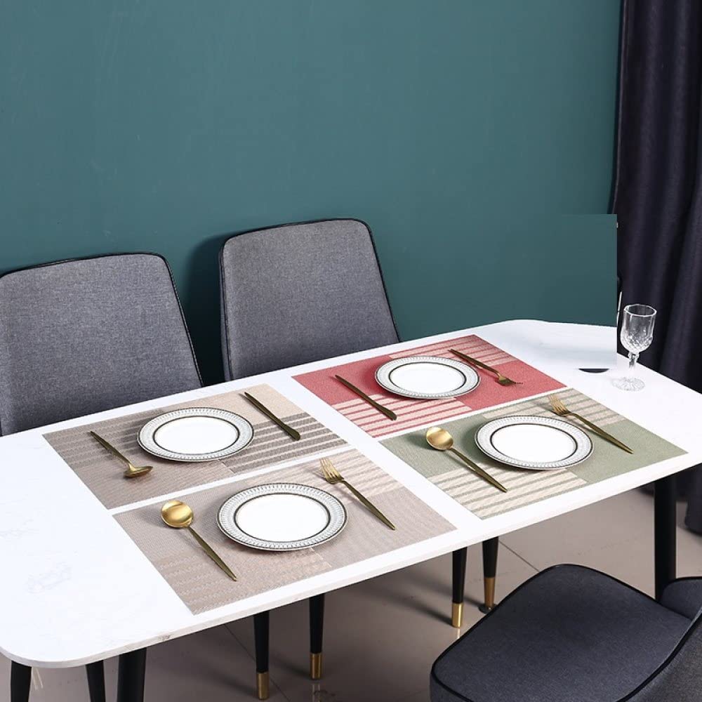 para la Mesa, los Cojines, Manteles Individuales fáciles de Limpiar for Mesa de Comedor, Juego de 6, manteles de Cocina Lavables Resistentes al Calor, manteles Antimanchas(Green)