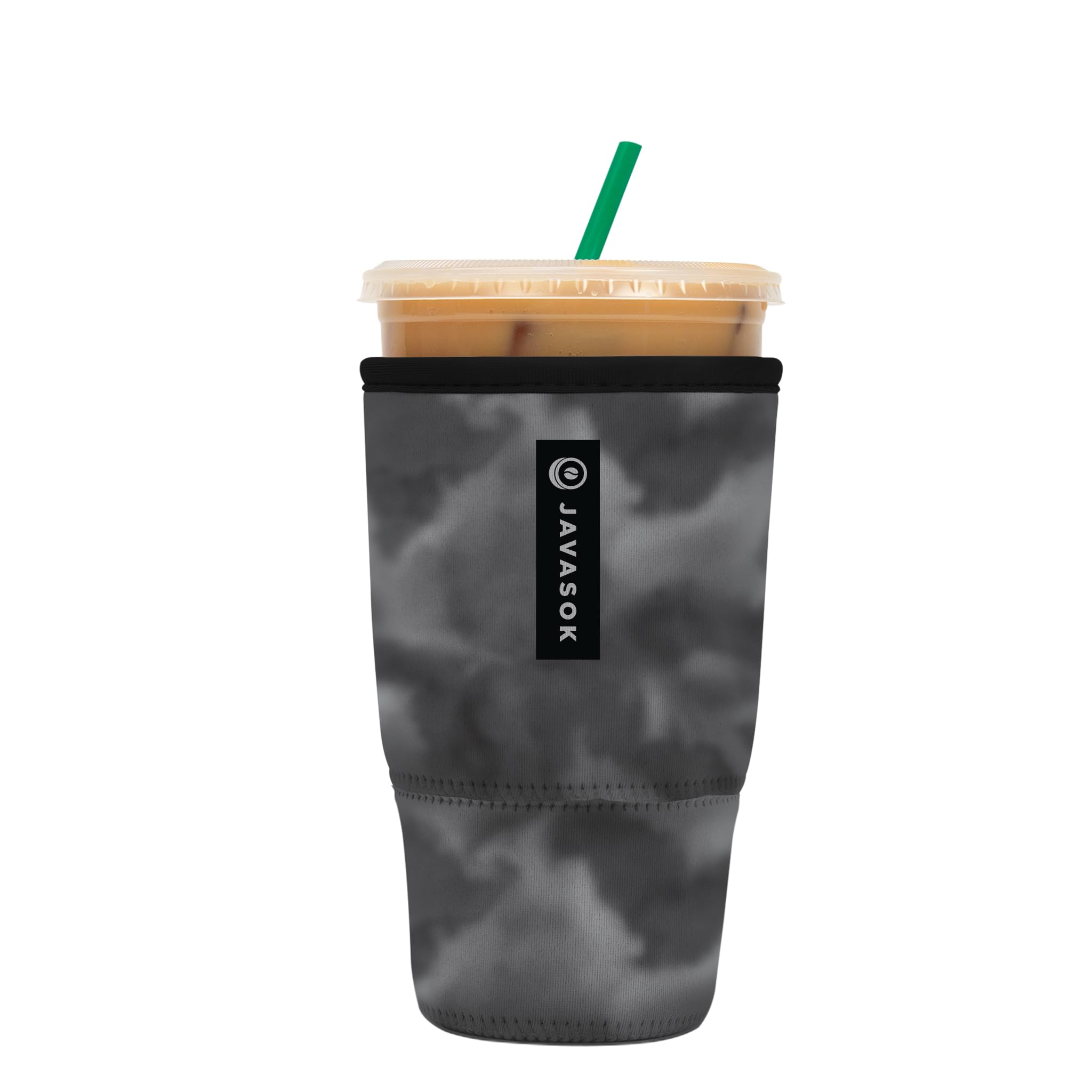 Sok It JavaSok Iced Coffee & Cold Soda Insulated Neoprene Cup Sleeve (Shades of Gray, Large: 30-32oz)