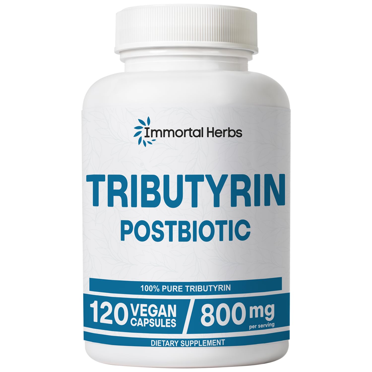Tributyrin Supplement 800mg, Advanced Butyrate Form, 55% Standardized, More Effective Delivery Than Sodium Butyrate, 120 Capsules, Non-GMO & Gluten Free Postbiotic Supplement