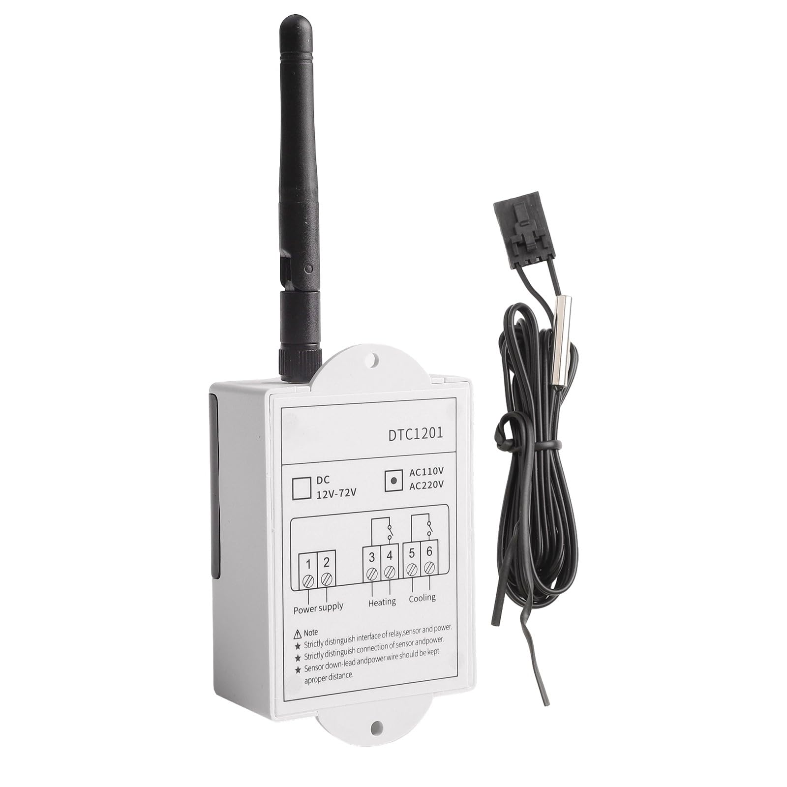 Whychstore Thermostat numérique pour aquarium et incubateur - 110 V-230 V AC 10 A - Chauffage et refroidissement - Télécommande par smartphone