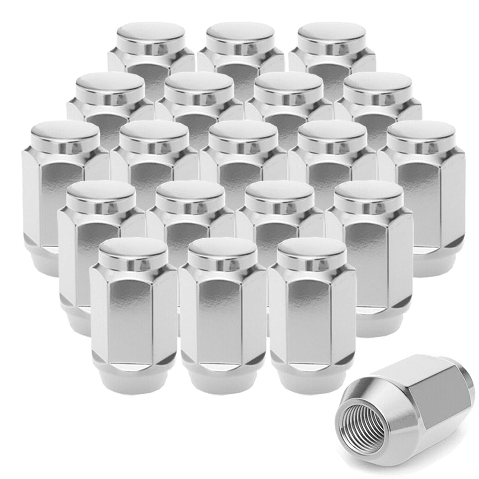 MuHize M12x15 Lug Nuts Upgraded 20 Pcs Chrome Trailer