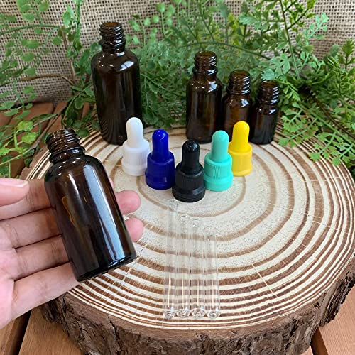 Frasco de Vidro Âmbar 30ml conta gotas (20 Peças) Cor:Verde Folha