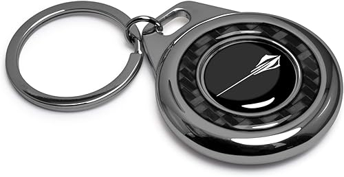 Miniatura 2 de Para Chevrolet Corvette C8 Stingray Real Negro Fibra de Carbono Roundel Caja de Metal Llavero Llavero