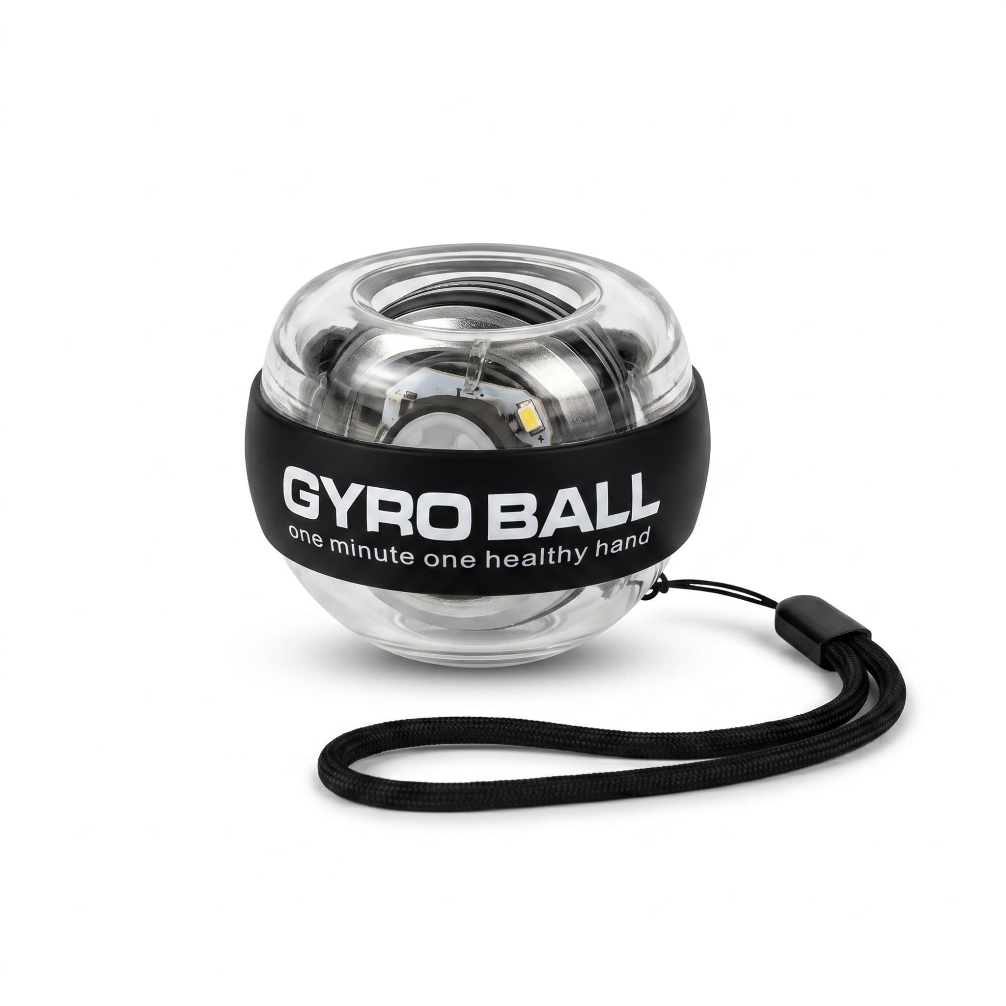 Torque Ball Hand Exerciser, Auto Start Gyro Wrist Trainer for Grip Strength, Forearm Strengthener, Wrist Strengthener, Finger Exercise Device for Fitness Office (Black)
