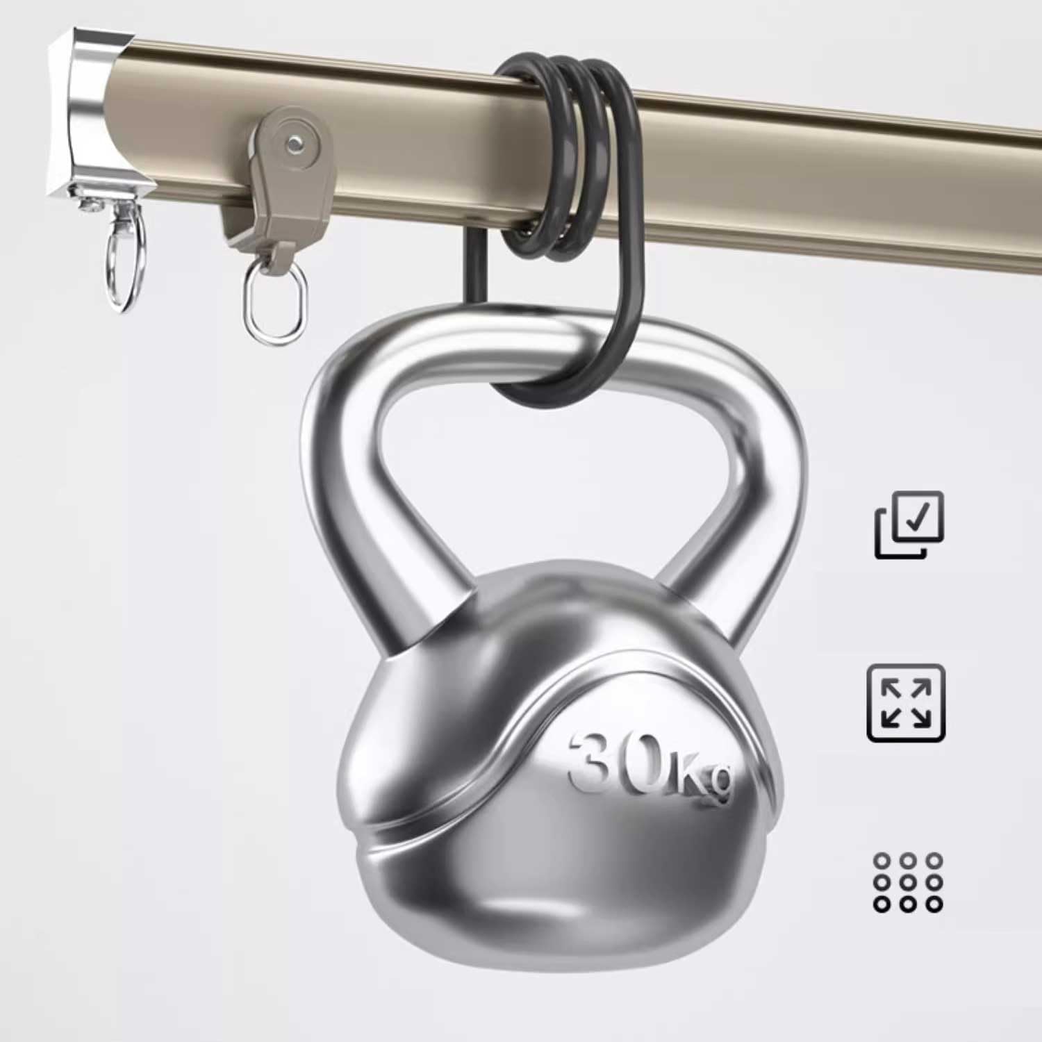 Curved Ceiling Track for Curtains - Bendable Curtain Rods & Room Divider Rail - Wall Mounted Shower & Bay Window Solutions (White, 1m/3.3ft)