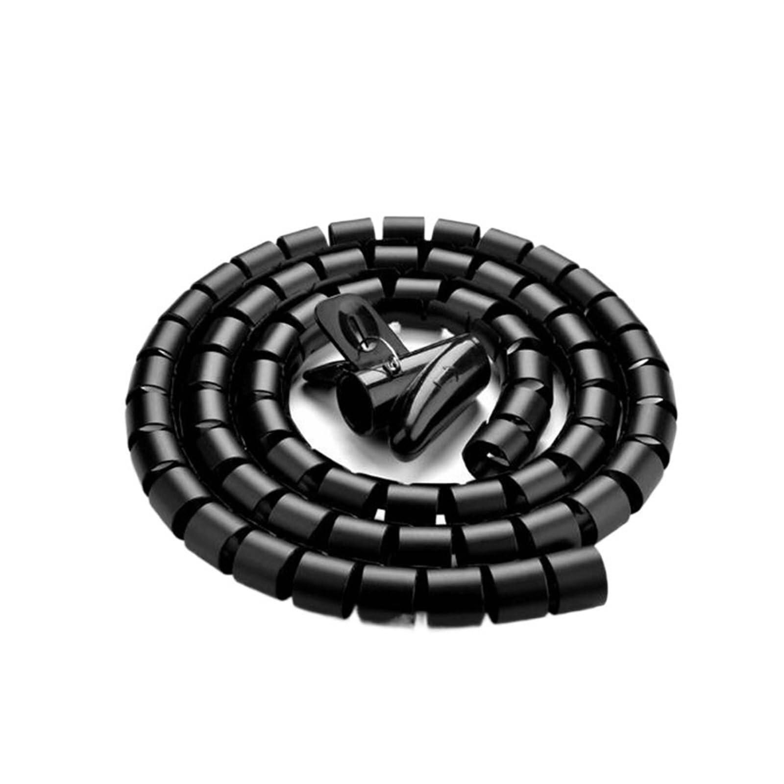 1 pz Nero Manicotto Del Cavo Organizzatore Avvolgere Il Tubo Protezione Del Cavo Flessibile A Spirale Filo di Stoccaggio Tubo Copertura Del Tubo (28mm ID 3 Metri)(28mm ID 1.5 meter)