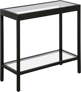 Henn&Hart Alexis Side Table, 24" Wide, Black