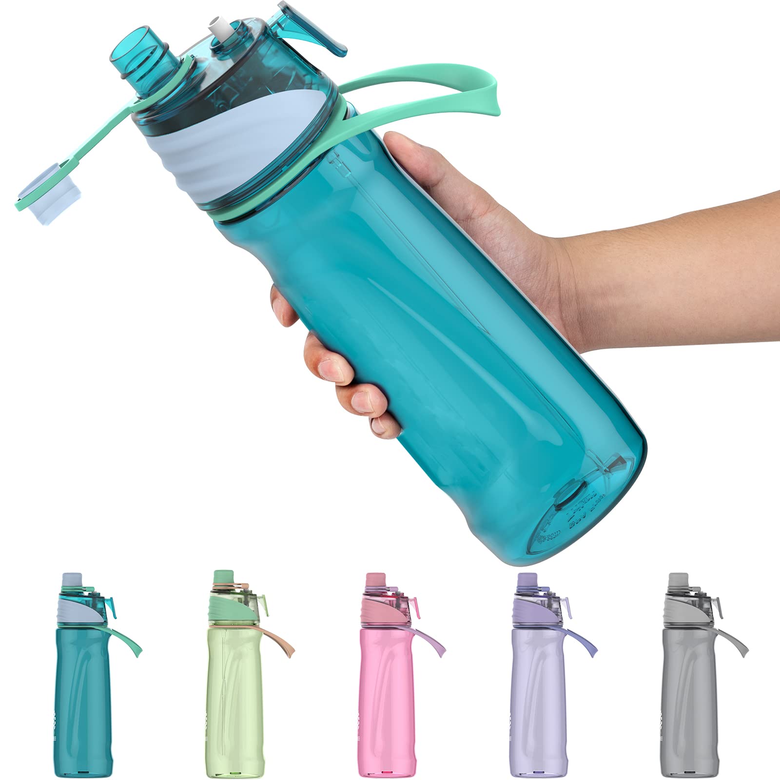 Bouteille sport pour hydratation en extérieur avec brumisateur rechargeable
