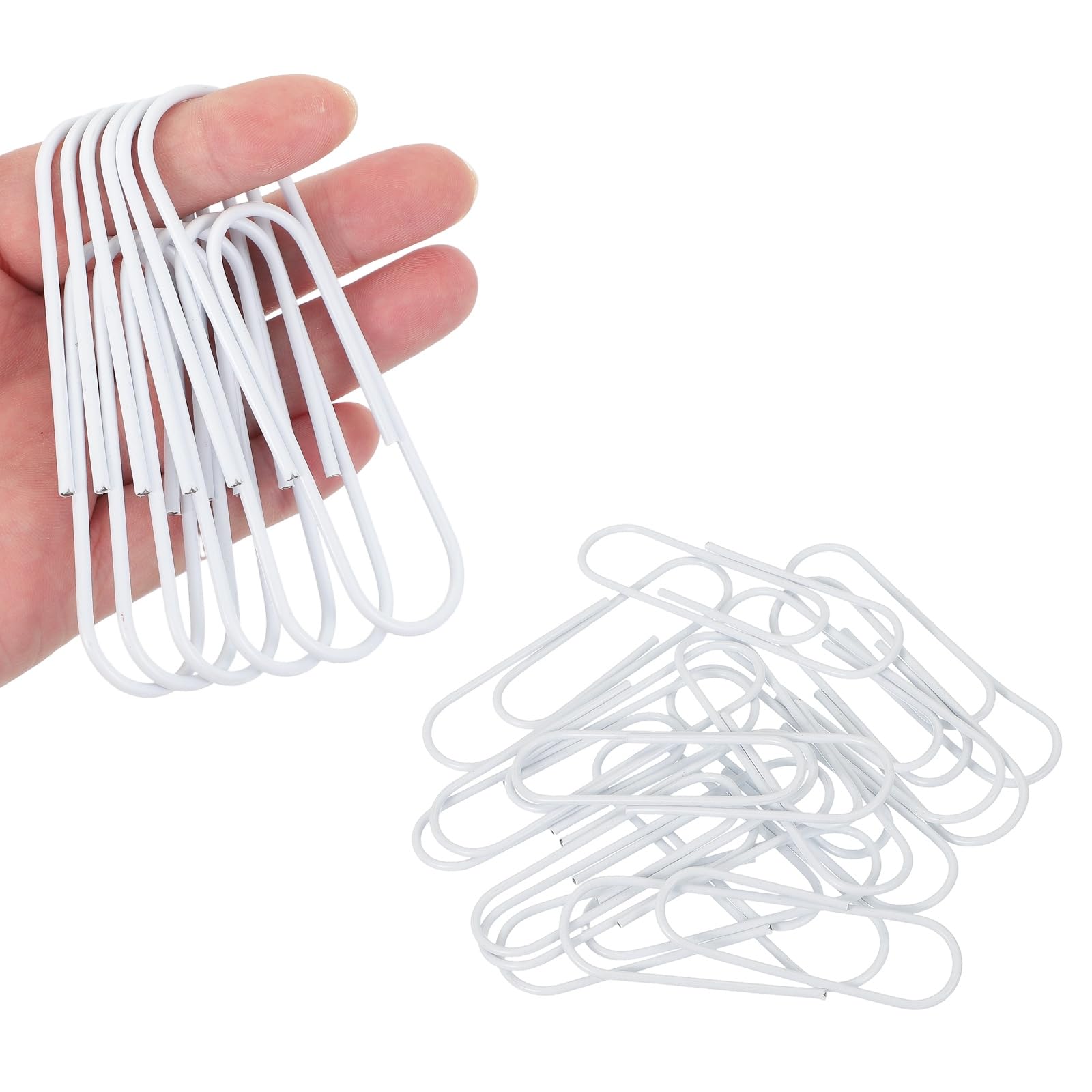 PATIKIL 4 Inch Large Paper Clip, 30PCS Big Paper Clip Extra Large Huge Metal Giant Clips Rust-Proof Strong Durable Bulk Cute for Home Office Accessories Bookmark, White