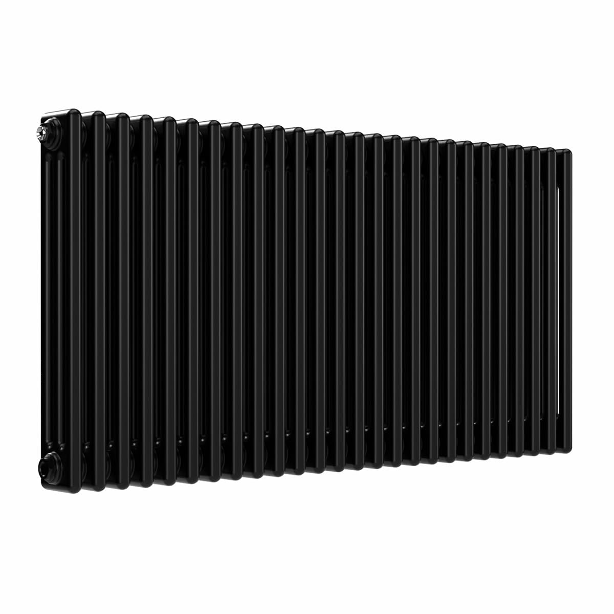 Lux Heat Black Horizontal 3 Column Traditional Radiator 600Mm (H) X 1190Mm (W)