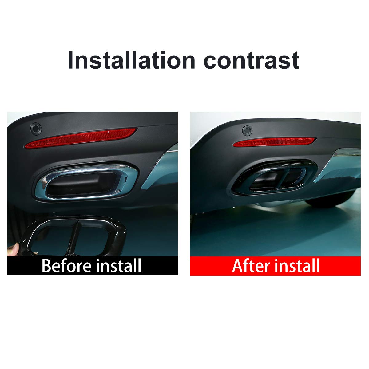 YIWANG 2 Terminali Di Scarico In Acciaio Inox 304 Per Volvo S60 V60 2014-2019 - Decorazione Telaio Con Nastro Adesivo 3M - 2