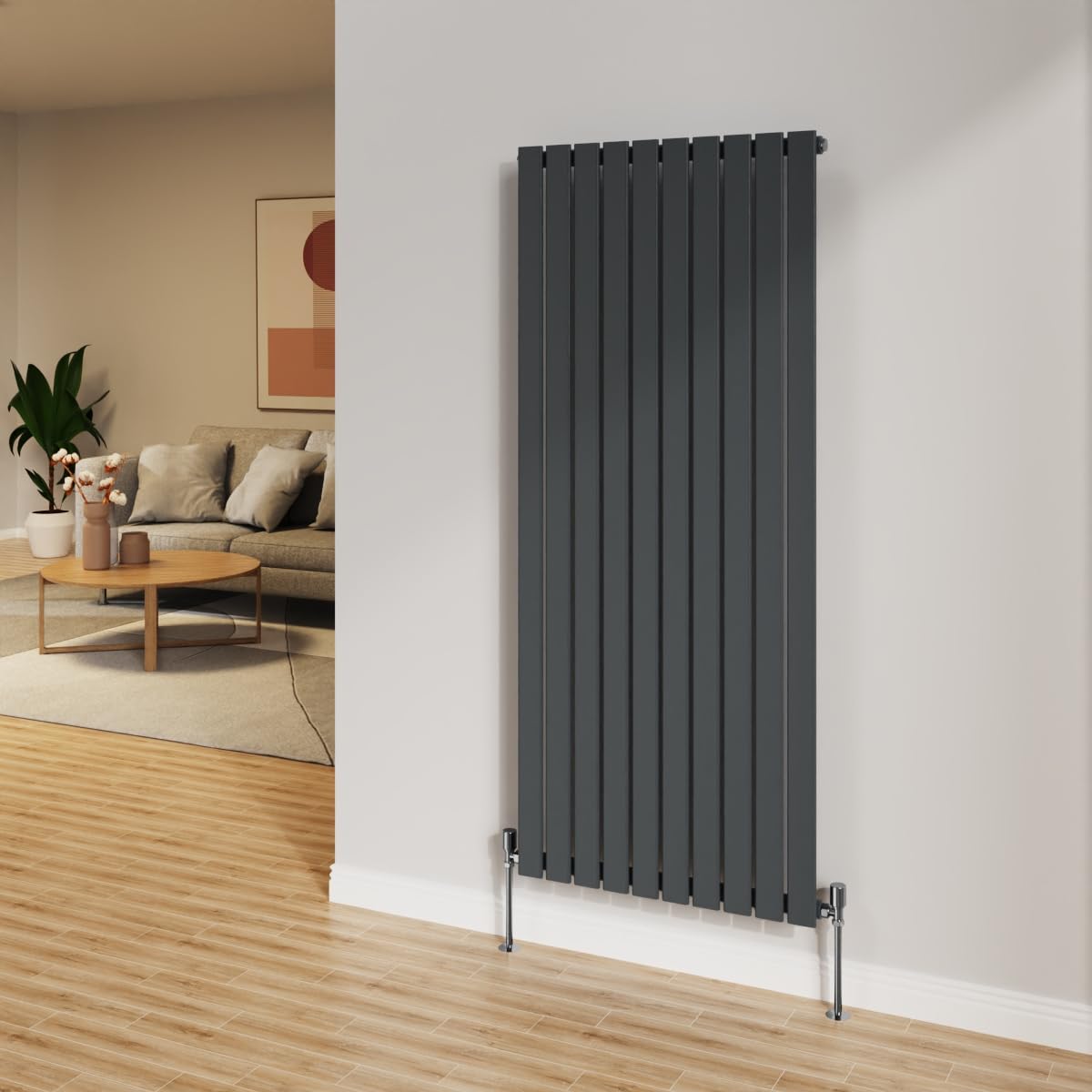 Nrg Anthracite 1600X680mm Radiator Vertical Flat Panel Single Radiator