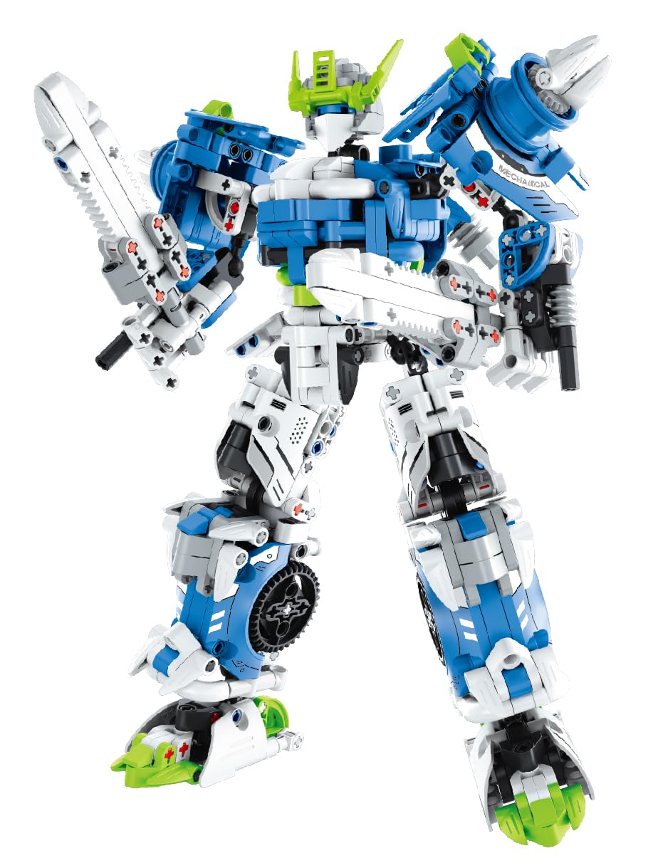 iM.Master - Blauer Mecha Warrior Spielzeugroboter - Klemmbausteine für Erwachsene und Kinder - Bewegliches Modell - Mechanischer Betrieb - 941 Teile - STEM Lernspielzeug - Modell zum Bauen
