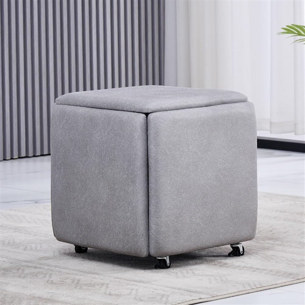 Petit siège multifonctionnel pour canapé de salon, table basse pliante grise