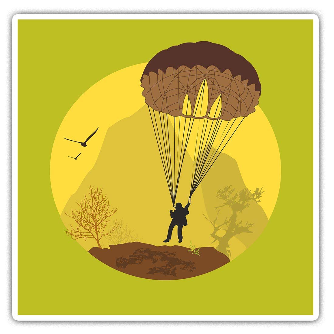 Destination Vinyl Ltd Multi Square Stickers (Set Of 2) 10Cm - Parachute Skydive Para Laptop Tablet Luggage Scrapbook #7137