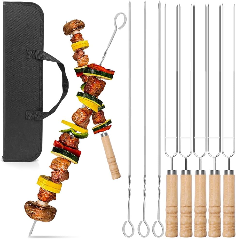 Kit de Churrasco, Kit 10 Espetos Artesanais Inox P/Churrasco