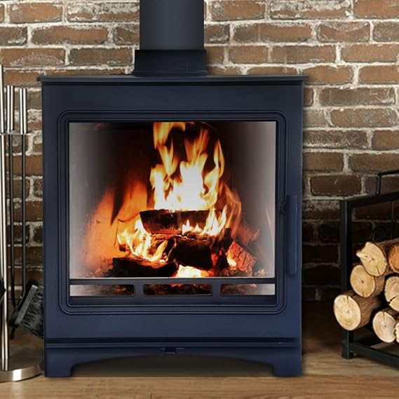 NRG Modern WoodBurning Stove 8KW Defra Eco Design Stoves Cast Iron