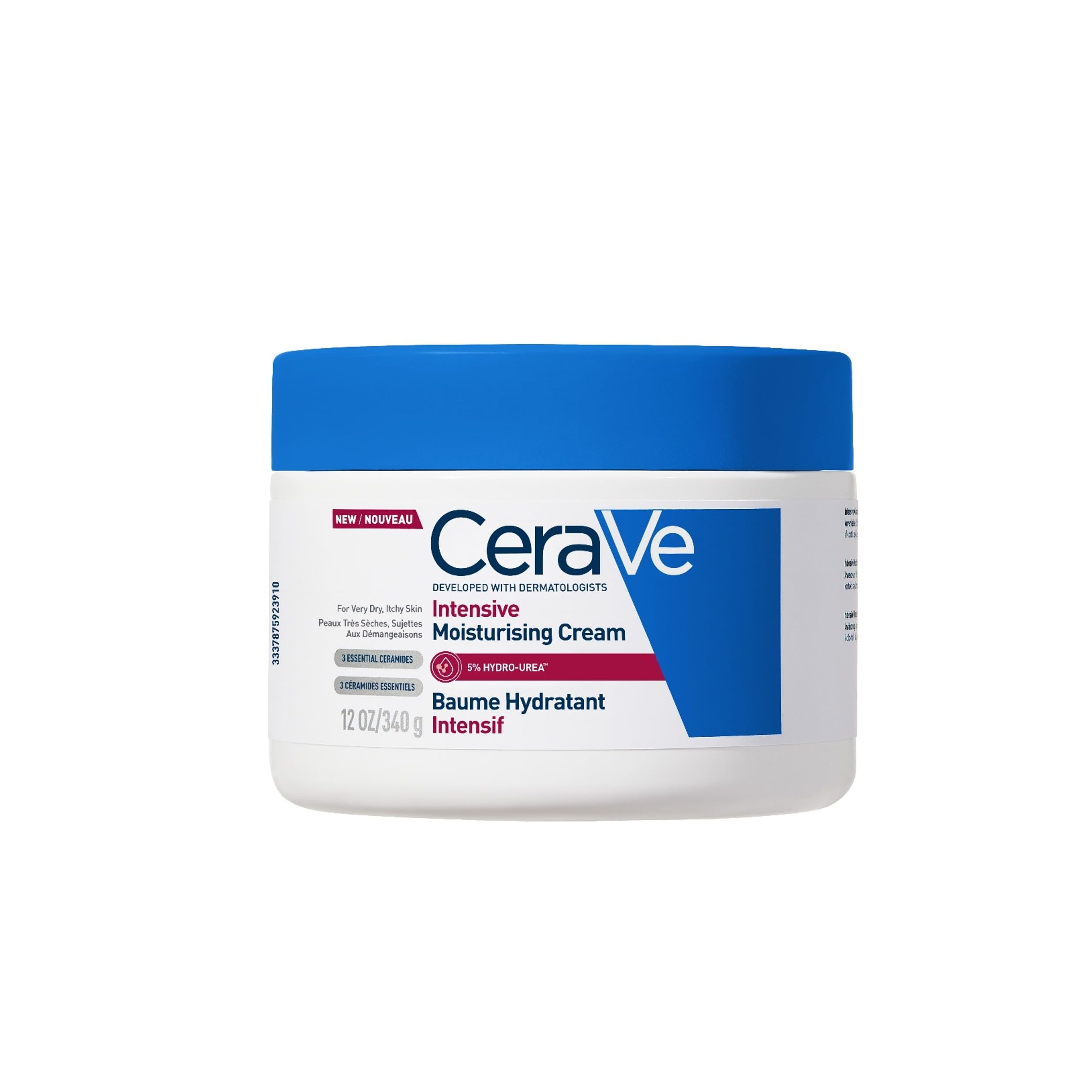 CeraVe - Baume Hydratant Intensif Corps & Visage - Peaux Très Sèches, Avec Démangeaisons - 72H d’Hydratation - Beurre de Karité + 3 Céramides + Hydro-Urea Boost - Sans Parfum, Non Comédogène - 340g