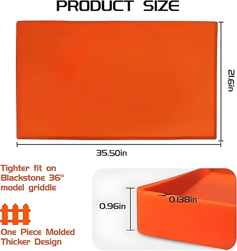 Miniatura 4 de ODRAGO Blackstone - Alfombrilla para parrilla de 36 pulgadas, accesorios grandes de Blackstone, alfombrilla protectora contra polvo, insectos y