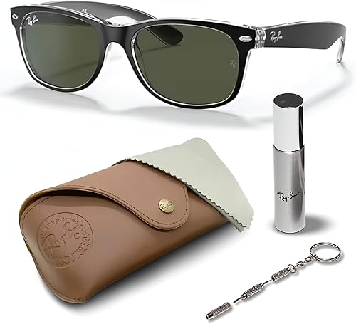 Ray-Ban RB2132 NEW WAYFARER COLOR MIX - Gafas de sol cuadradas para hombres y mujeres con kit oficial de gafas RAYBAN