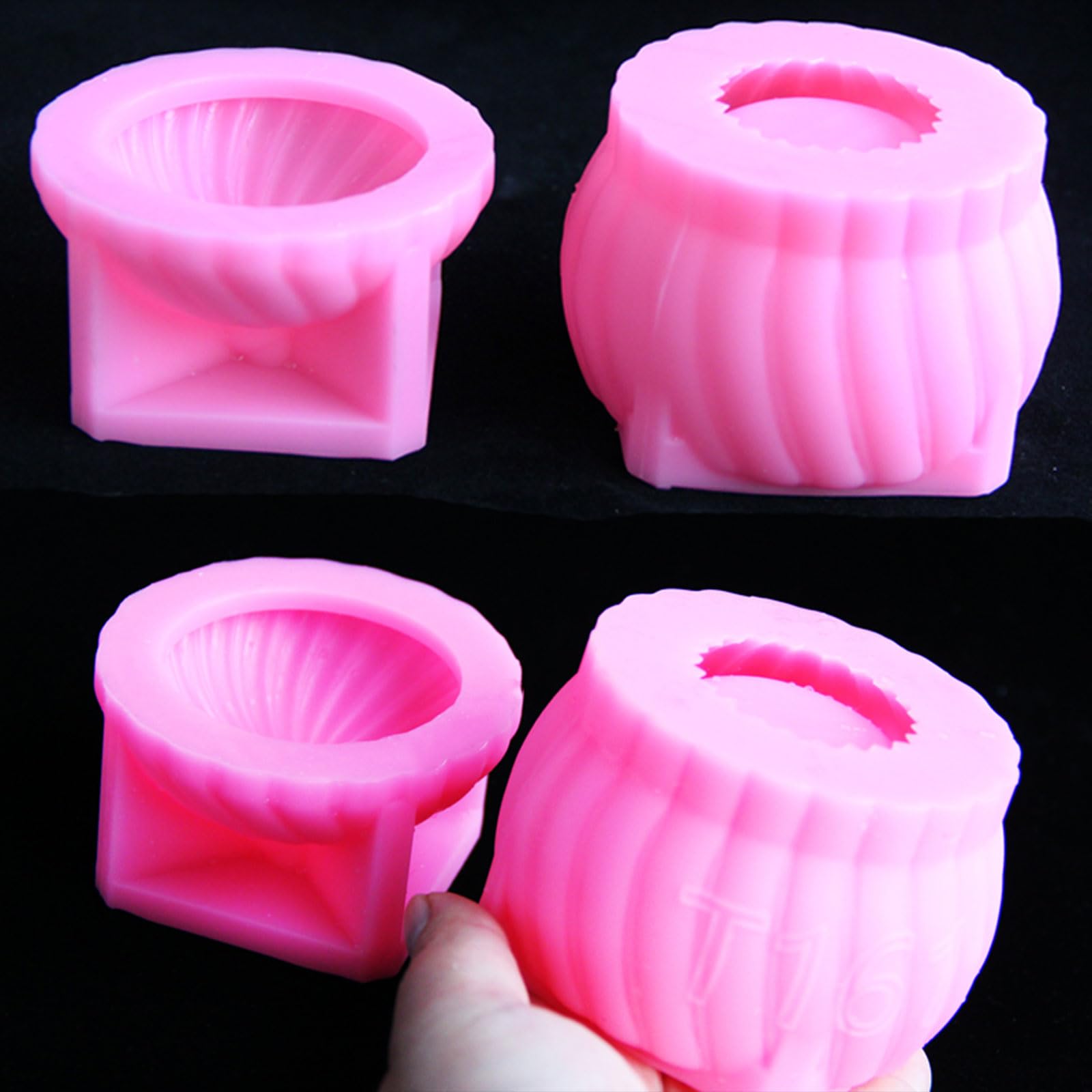 Forma de bola creativa molde de almacenamiento de silicona para manualidades de resina perfecto para candelabros y almacenamiento