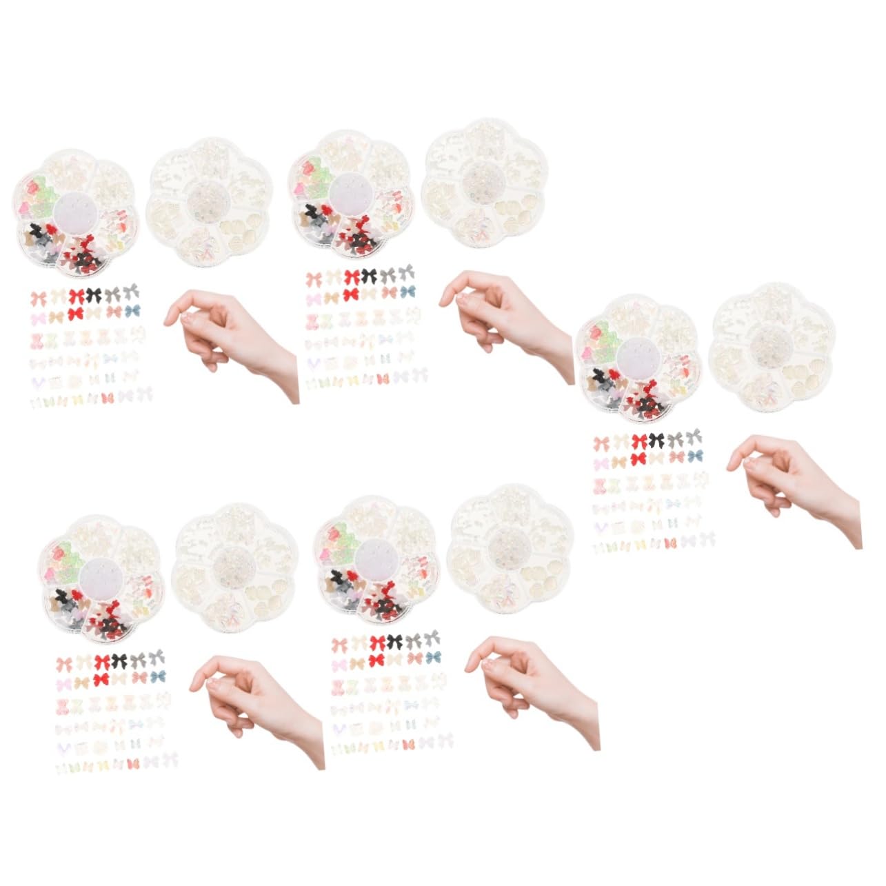 Charms ongles nœud avec perles pour une manucure en relief longue durée